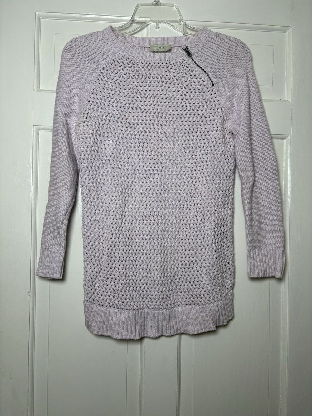 Ann Taylor Loft Crew Neck Pink Cotton Sweater Women’s S Long Sleeve Cottage